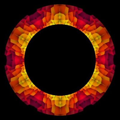 Yellow Sun Red Rays MIRRORED round preview