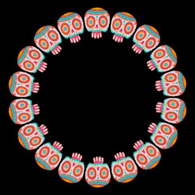 Colourful Skull round preview