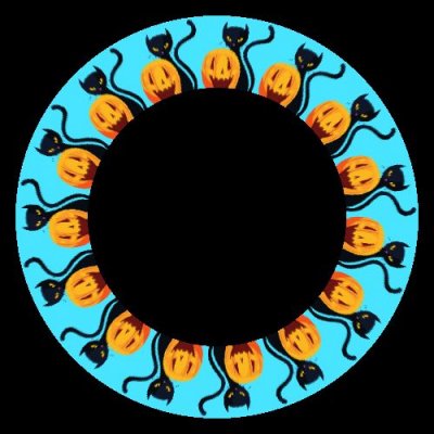 Cat with pumpkin Halloween round preview