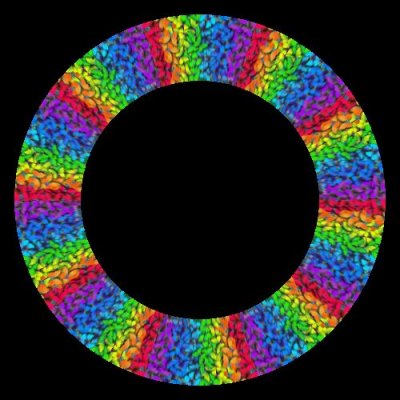 Rainbow pattern of multicolored butterflies morpho texture round preview