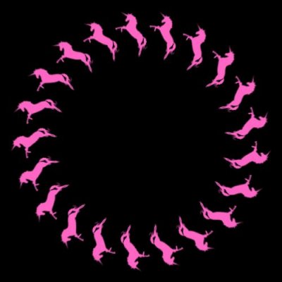 Unicorn silhoutte Pink round preview