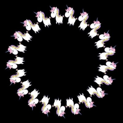 Unicorn cartoon round preview