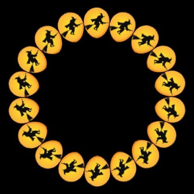 Flying witch and moon round preview