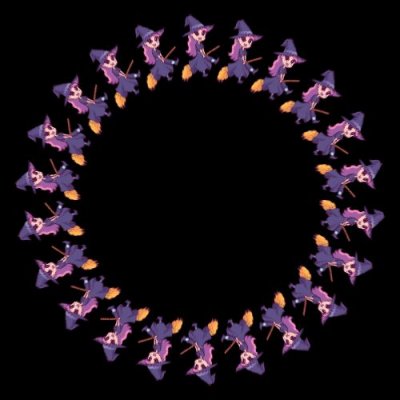 Cartoon witch round preview