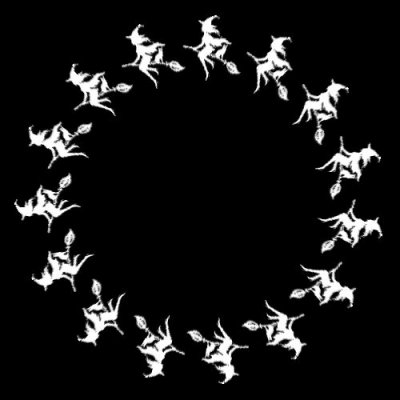 Flying witch with cat round preview