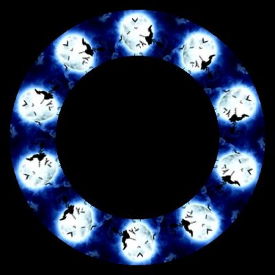 Flying witch in moon round preview