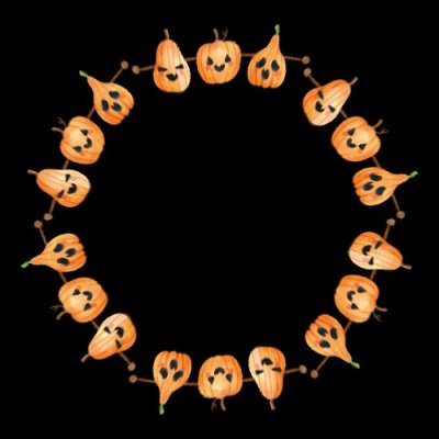 Cartoon pumpkins round preview