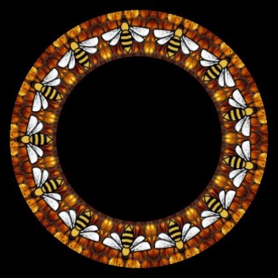 bee over honey comb (darker) round preview