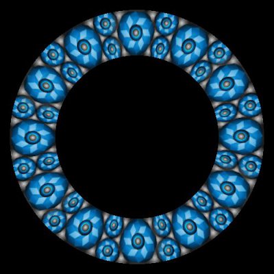 Blue Fractal Donuts GRAYED round preview