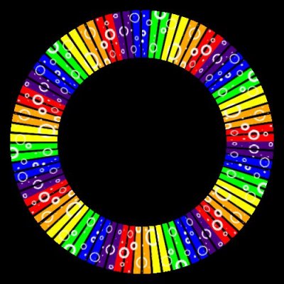 rainbow stripes and circles round preview