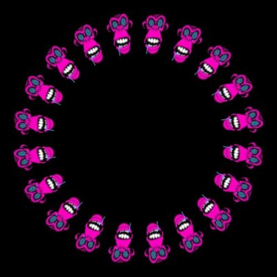 pink monkey face round preview