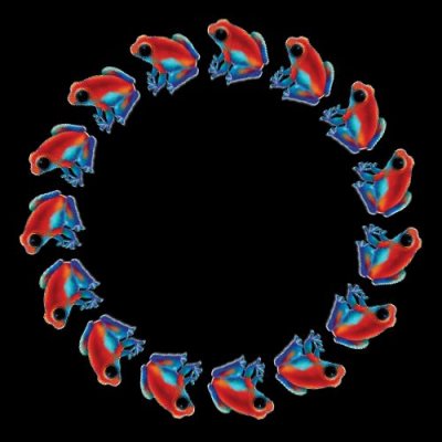 cool frog red and blue round preview