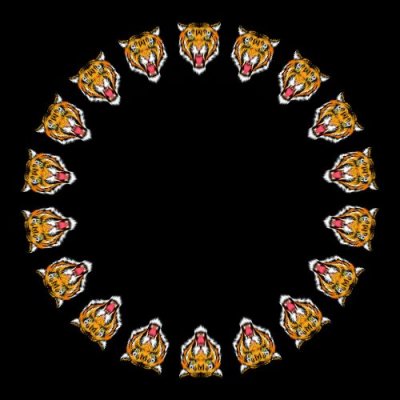 tiger face cartoon round preview