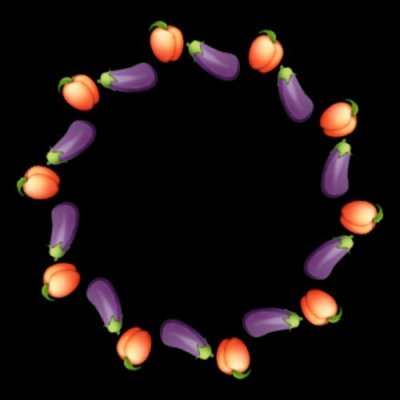 peach and eggplant 1 of 2 round preview