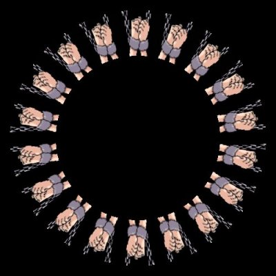 pixel hand cuffs  (flip vertical) round preview