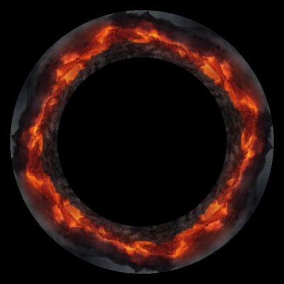 Realistic photo of volcano shooting lava round preview