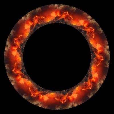 Realistic photo of volcano shooting lava round preview