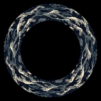 Detailed high contrast Japanese art painting of a huge wave round preview