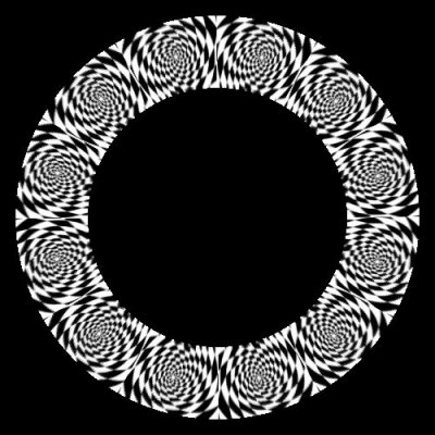 black and white spiral round preview