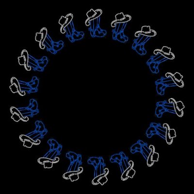 neon cowboy boots hat round preview