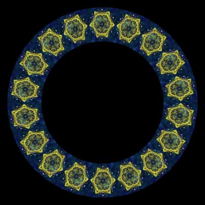 Blue and gold mandala round preview