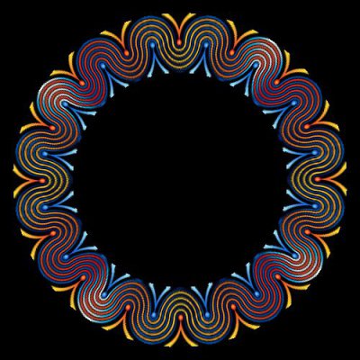 Fire & Blue Waves With Balls round preview