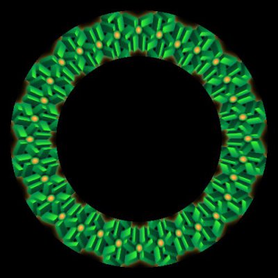 Green 3D Blocks With Orange Dots round preview