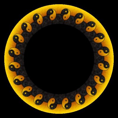 yin and yang yellow and black round preview