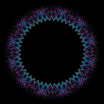 Pink & Blue Outlined Abstract Tile round preview