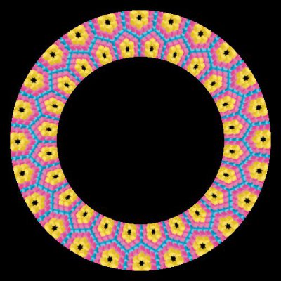 Turqoise, Pink and Yellow 3D Cubes round preview