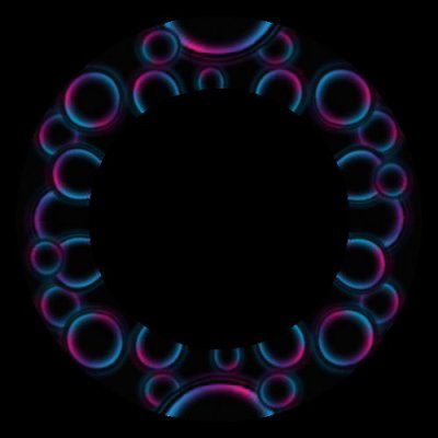 Various Sized Purple & Turqouse Glowing Rings No Lines round preview