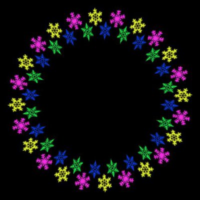 color snow flakes round preview