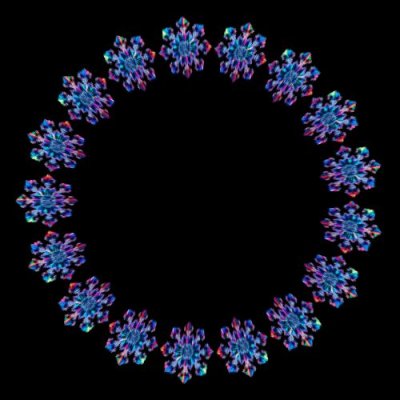 colorful snowflake round preview