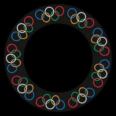 Olympic Circles inverted black round preview